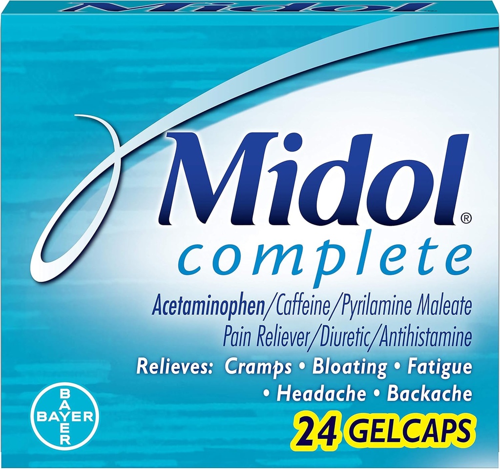 Midol Menstrl Glcap Velikost 24 s Midol Maximální síla Menstrual Kompletní zmírnění bolesti