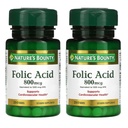 Nature 's Bounty Folic Acid 800 mcg Vitamin Supplement Maximální síla - 250 tablet, balení po 2 ks