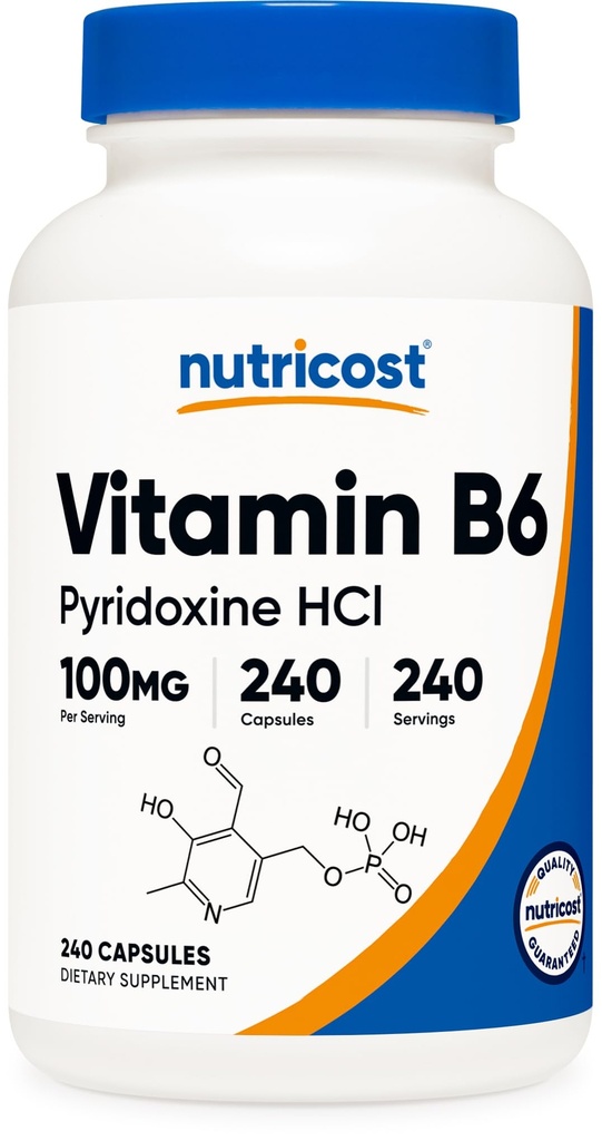 Nutricost Vitamin B6 (Pyridoxin HCl) 100 mg, 240 tobolek