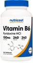 Nutricost Vitamin B6 (Pyridoxin HCl) 100 mg, 240 tobolek