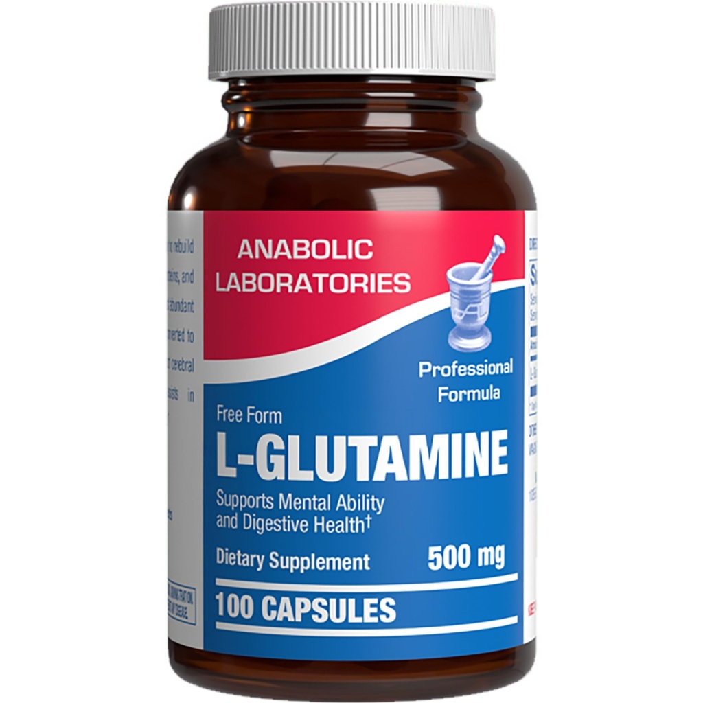 Volný formulář L- glutamin dodatek - Klinické L glutaminové kapsle 500 mg pro Gut zdraví a imunitní podporu - Výkonná Aminová kyselina glutathion Prekurzor - Non- GMO & Made in The USA - 100 Služeb