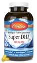 Carlson Super DHA drahokamy - 500 mg DHA doplňky, 640 mg mastné kyseliny, norský Fish Oil koncentrát, Wild- catched, Udržitelně sourced fish oil kapsle, 240 Softgels