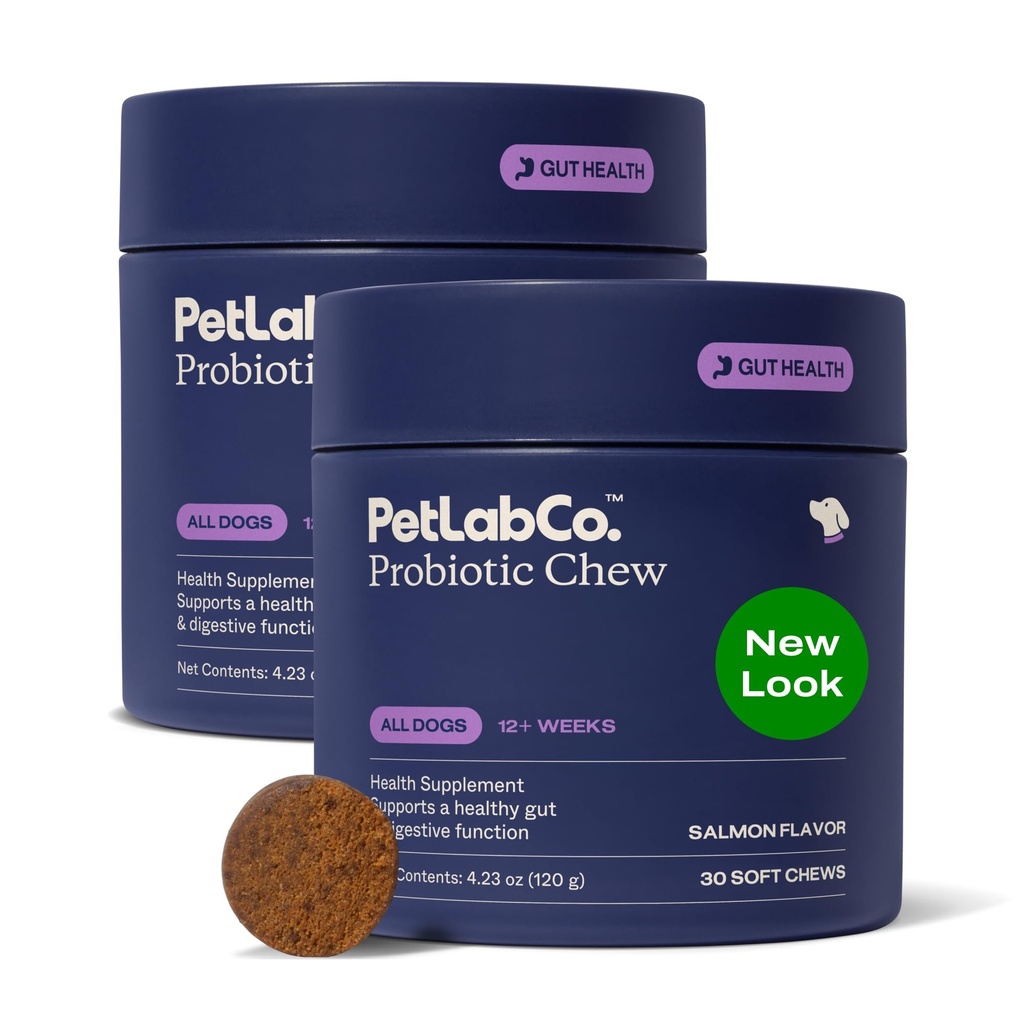 PetLab Co. Probiotika pro psy, Podpora Gut Health, Okusní Průjem, Stravovací Zdraví & Sezónní Alergie - Salmon Flavor - Balení květen Vary - 30 měkkých žvýkací balíček 2