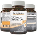 Activated Coconut Charcoal 1200mg, 180 Kapsle - Prášky pro trávicí systém, nafouknutí, Vegan (1 lahvička)