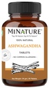 Ashwagandha Tablets- 90 Tablets, 1000 mg by mi nature current 124; 45 Days Supply current 124; 100% Natural Ashwagandha current 124; Vegan current 124; z Indie