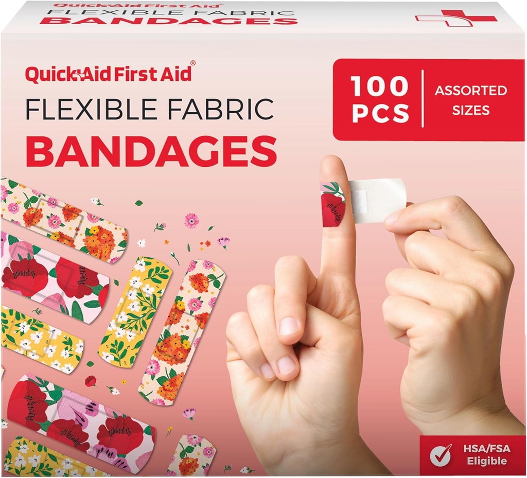 Květinové obvazy, Obvazy Variety Pack 100 Počet, Fun Designs pro děti dospělé, Jemné přilnavost Měkké dýchání, Latex Free, Použití pro drobné kusy škrabky, První pomoc dodávky