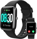 GRV Smart Watch pro iOS a Android telefony (Odpověď / Make volání), Hodinky pro muže ženy IP68 Vodotěsné Smartwatch Fitness Tracker Watch se srdcem Rychlost / Spánek Monitor kroky kalorií Counter (Black)