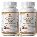 10-IN-1 Cortisol doplňky s hořčíkem, Ashwagandha, Heřmánek, L-Theanine, Fosfatidylserin, třezalka, Astragalus, Vitamin C & D3, Pro ženy, 240 Veganské kapsle pro 4 měsíce, Non- GMO