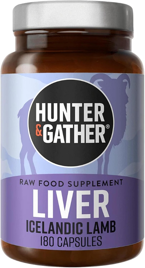 Hunter & Shromáždit Nos na ocas 180 Játra Kapsle 124; Wild, Tráva Fed Islandské Jehněčí předkožky Inspirované doplňky 124; Žádné GMO Feeds, Antibiotika nebo Hormony