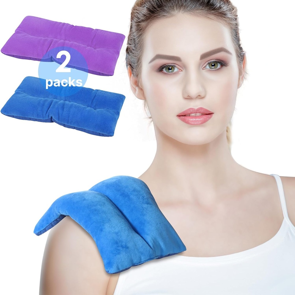 Atsuwell Mikrovlnná vyhřívací deska pro krk rameno, Topení Pad Microwaveable pro teplý kompresoru, Nevonná Mikrovlnná vyhřívací deska pro křeče, Moist Heat Pack pro uklidňující stres, 2 balení