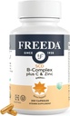 FREEDA Kompletní B komplex s vitaminem C & zinek - SCD Legal Vitamin B Complex (B1, B2, B3, B6, B12) - 250 Vegetariánské kapsle, Vhodné pro všechny včetně SCD Diet Followers, Denní zdravotní podpora