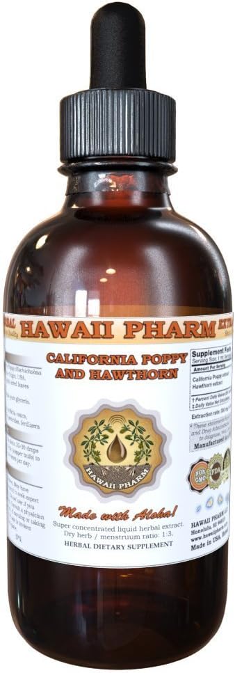 Californian Poppy (Eschscholinia Californica) a Hawthorn (Crataegus Laevigata) Liquid Extract 4 oz