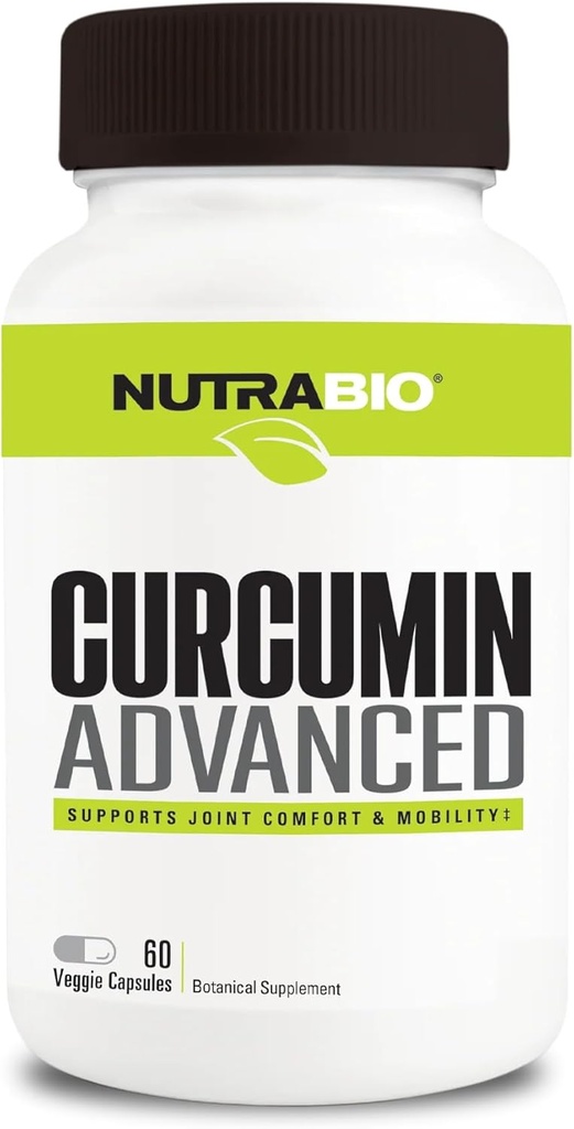 NutraBio Curcumin Advanced Digestion & Joint Support Complex, 60 Zeleninové kapsle