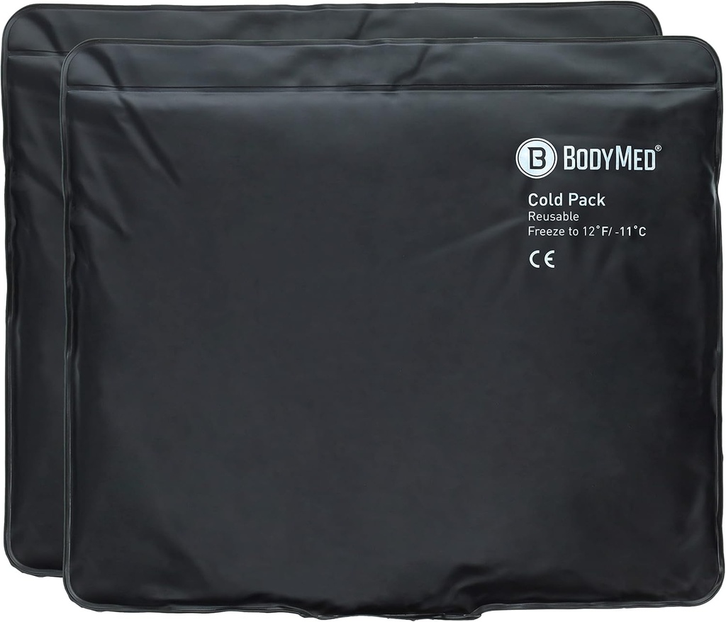 BodyMed Heavy Duty Reuse Urethane Ice Pack (2- Pack) for Knee, Arm, Elbow, Ramender, Back - Professional Grade Cold Therapy for Injuries, Aches, Otok, Bruises - 14 in. x 12 in. (Standard)