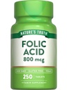 Nature 's Truth Folic Acid CLAS124; 800 mcg CLAS124; 250 Tablet CLAS124; Vegan, Non- GMO & gluten zdarma dodatek