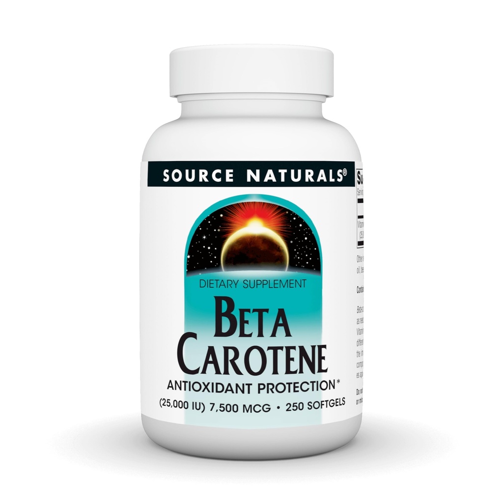 Zdroj Naturals Beta karoten 25000 iu Antioxidant Protection - Převedl tělo na vitamín A - 250 Softgels
