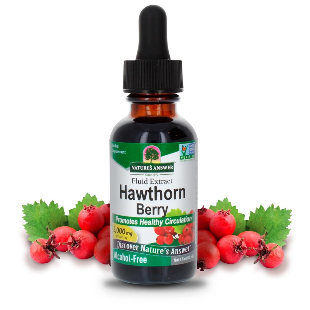 Příroda odpověď Hawthorn Berries CLAS124; Podporuje zdravé cirkulační funkce CLAS124; Pomáhá udržet zdravé hladiny cholesterolu CLAS124; Gluten- Free, Alkoholo- Free, Kosher Certified & No Preservatives 1oz
