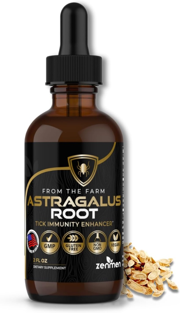 Zenmen Astragalus Root Organic Tincture - Tick imunitní podpora a posílení imunity, Zdroj antioxidantů - Made in USA