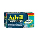 Advil Liqui- Gels Minis Pain Reliever and Fever Reducer, Pain Medicine pro dospělé s Ibuprofen 200mg pro Pain Relief - 160 Tekuté plněné tobolky