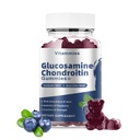 Glucosamine Chondroitin Gummies s MSM & Elderberry Extra Strength - Společná podpora, Antioxidační Imunitní Supplement pro dospělé, Muži a ženy Minerály, koenzym Q10, DHA- 60 Borůvkové gumy