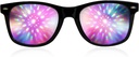 GloFX Black Frame Halo Difraction Brýle - Laser Etched for Halo Light Effects, Trvalý a flexibilní pro Raves & Festivaly