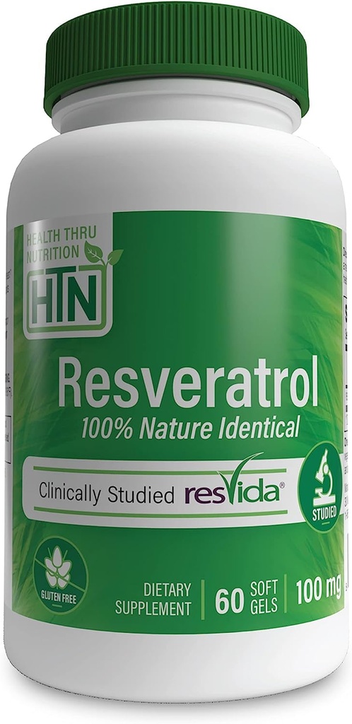 Resveratrol jako ResVida 100mg Trans- Resveratrol PHAR124; podporuje zdravé stárnutí, tvorbu buněčné energie a metabolismus PHAR124; Klinicky studované a gluten zdarma (balení 60)
