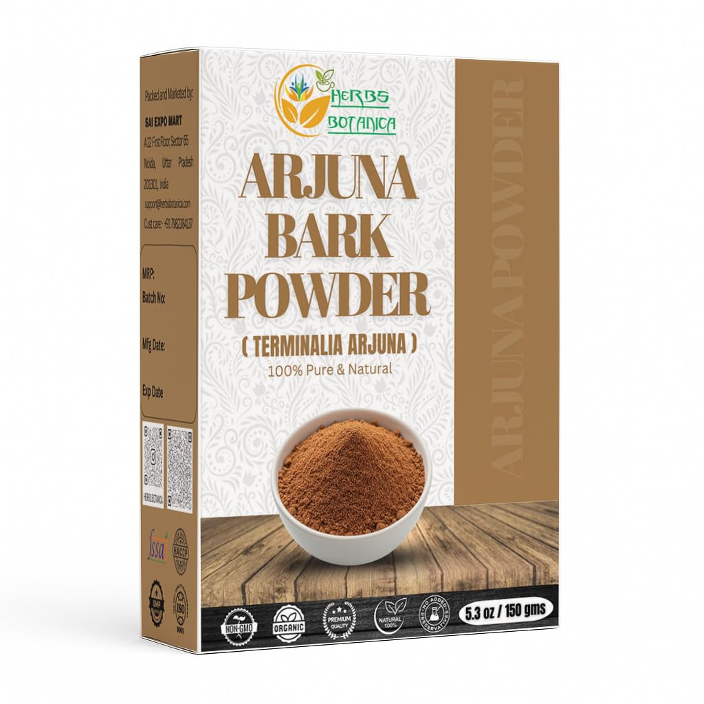 Byliny Botanica Arjuna Powder 100% Pure Arjuna Bark Powder (Arjun Ki Chaal) for Herbal Tea & Wellness - Finely Ground Tree Bark Powder for DIY Use - 5.3 oz Pack