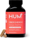 HUM Uber Energy Adrenal Energy Supplement with Ashwagandha Root, Ginseng, B Vitamíny, Vitamin B6, B5 a Adaptogeny, doplňky pro podporu adrenální únavy, 60 Vegan Kapsle