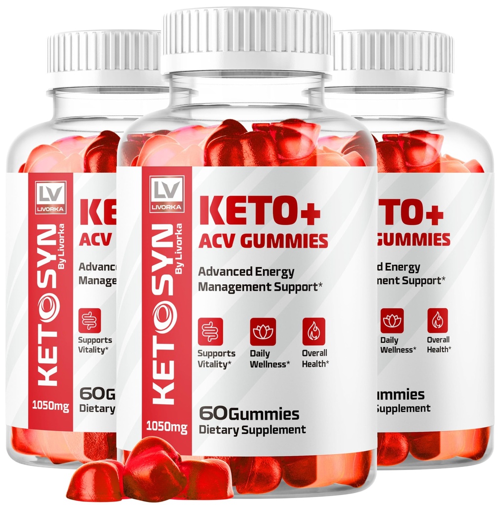 LIVORKA (3 Pack) Ketosyn ACV Gummies, Keto Syn Gummies, Ketosyn Keto Plus ACV Gummies, Ketosyn Keto ACV Gummies, Keto Syn ACV Gummies 1050 MG, Keto ACV Gummies Ketosyn, 180 Gummies po dobu 3 měsíců