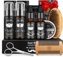 Beard Kit pro muže Grooming & Care: s 2 Pack Beard Oleje a Balzám - Wash & Conditioner for After Shave Lotions Sandalwood, Brush a Comb Set s Nůžkami, Valentines Otcové dárky pro tátu / Muži / On