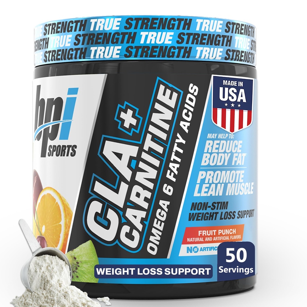 BPI Sports CLA + karnitin - CLA L karnitin & linolová kyselina - L karnitin dodatek pro hubnutí, metabolismus & Lean Muscle - Kofein zdarma - Ovocný punč - 50 Služeb - 12.34 oz