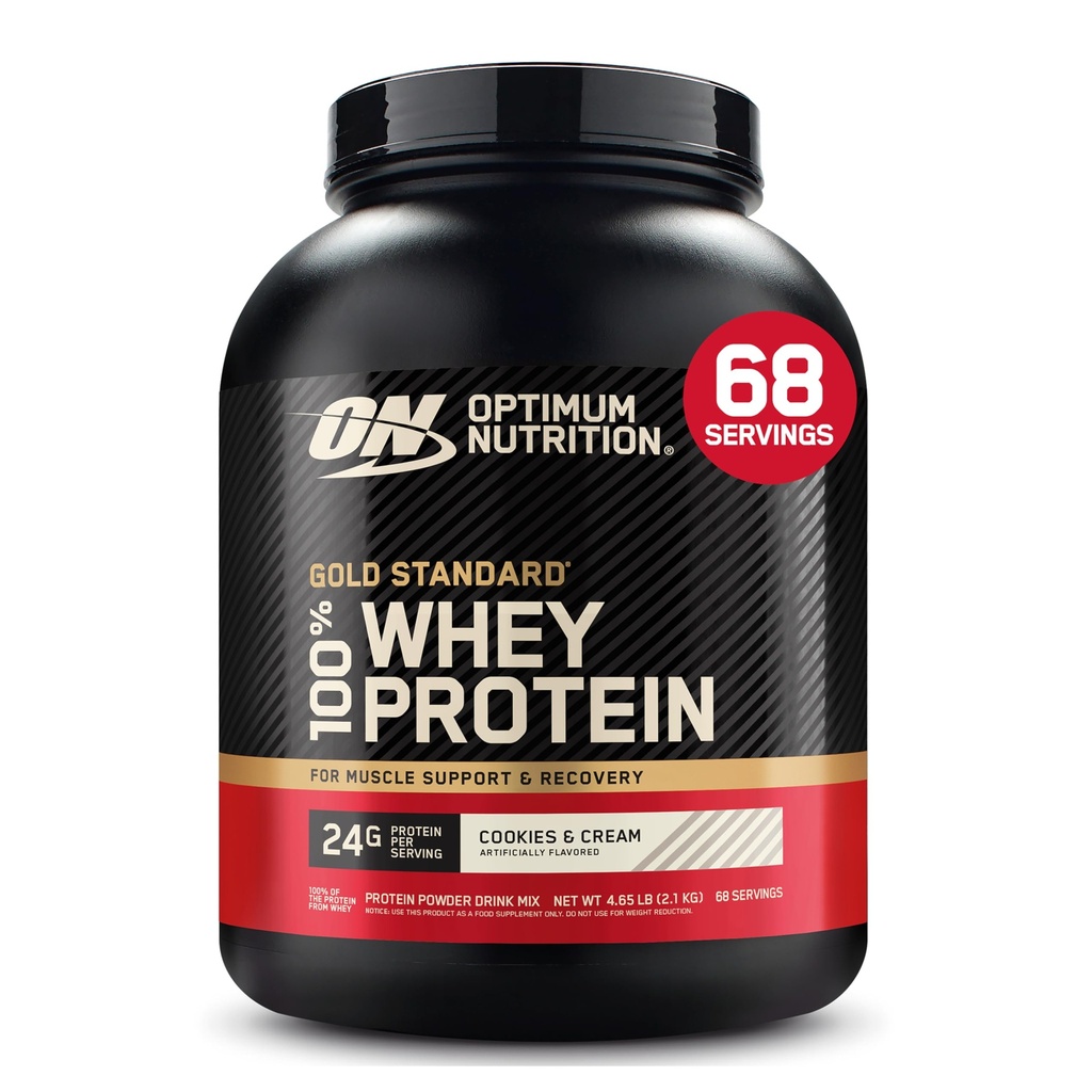 Optimum Nutrition Gold Standard 100% syrovátkový protein prášek, cookies & krém, 5 liber (balení květen Vary)