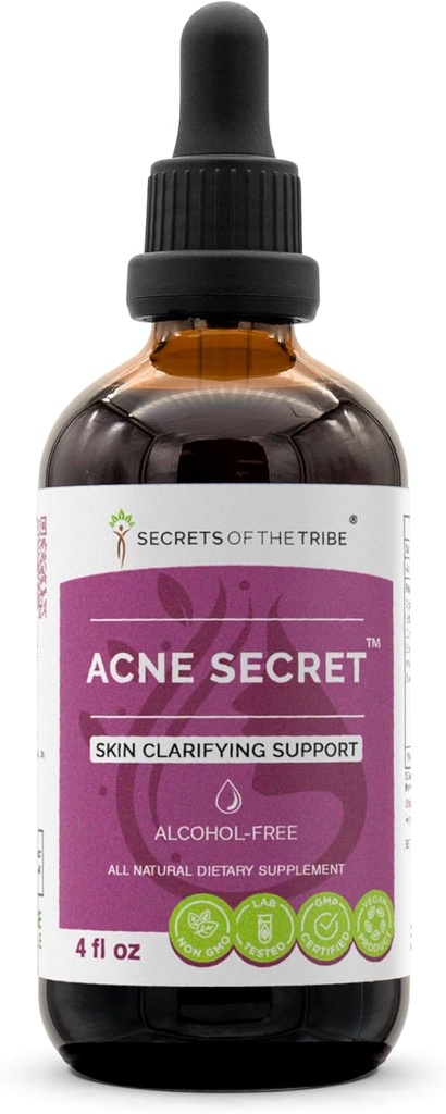 Tajemství Tribe Acne Secret Alchol- Free Extract, tinktura, Glycerite Boldo, Corn Silk, StringNettle Leaf, Alfalfa, Senna Leaf. Name
