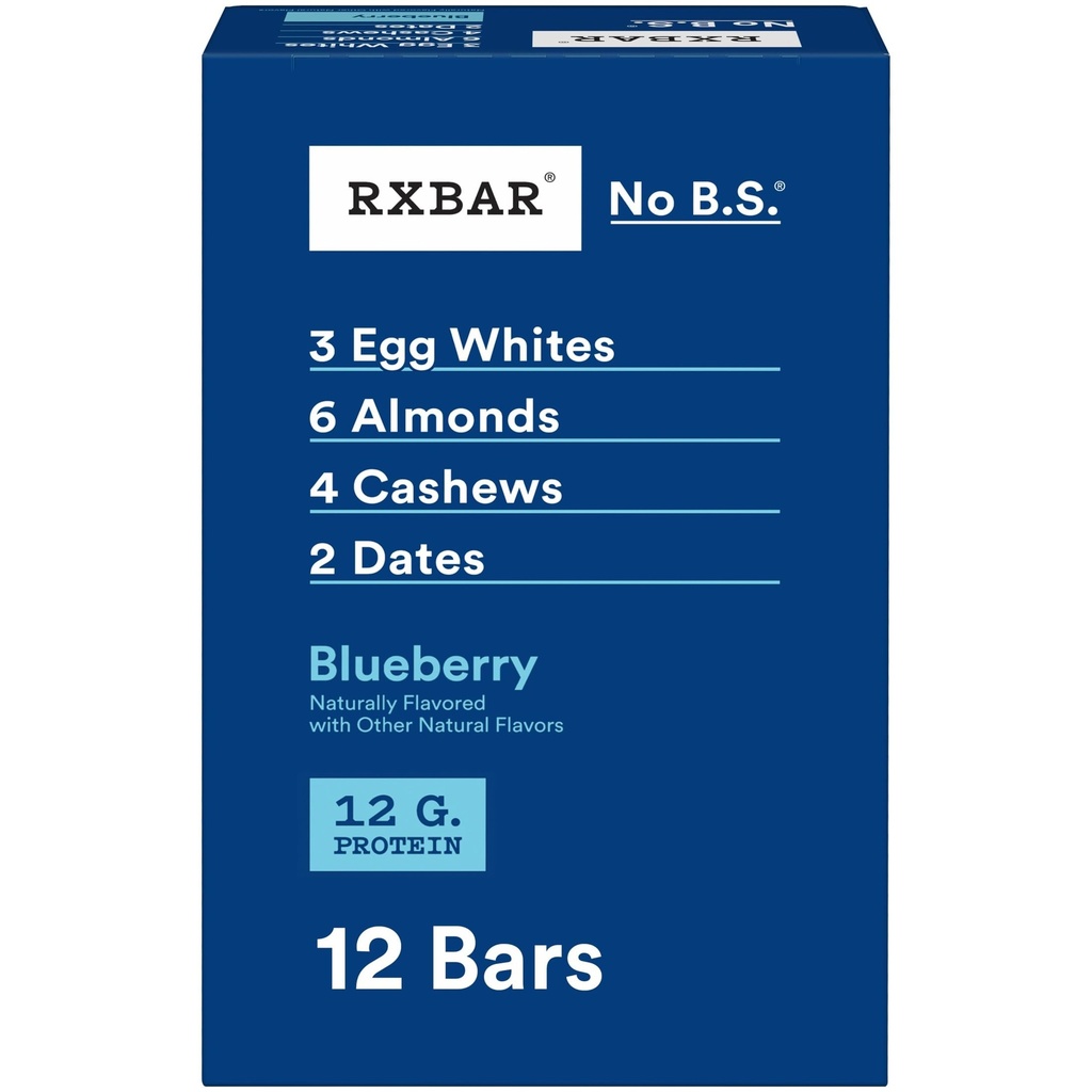 RXBAR Protein Bars, Protein Snack, Snack Bars, Blueberry, 22oz Box (12 Počet)