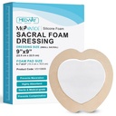 MedVance TM Silicone - Sacral Borded Silicone Adhesive Foam Wound Dressing, Bed Sore Léčba Obvaz pro Sacrum, Velikost 9 "x 9" (6.1 "Pad x 6.6" Pad), Box of 5 dressing