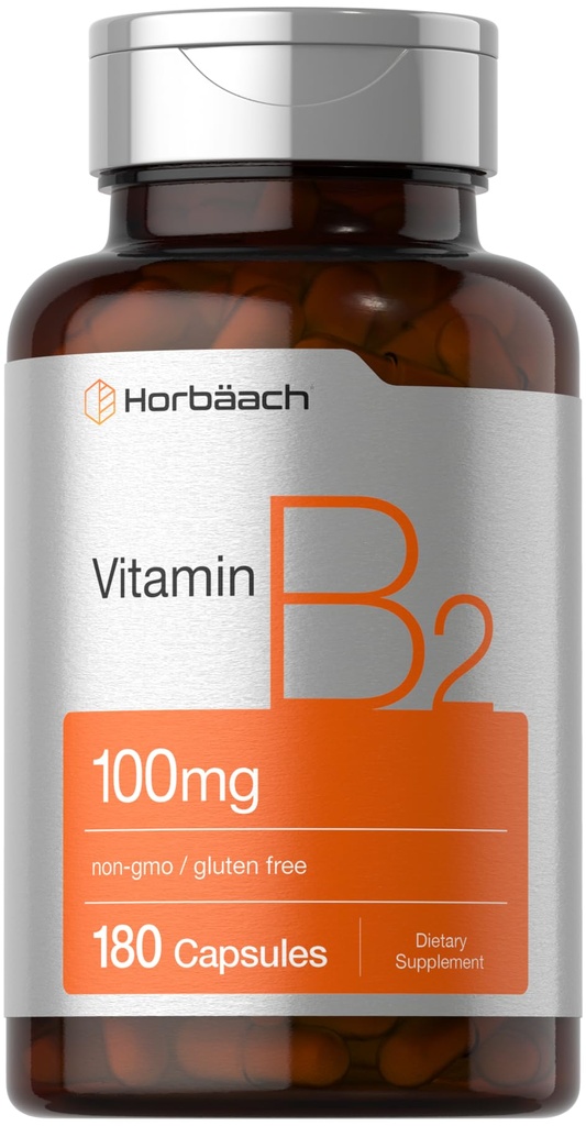 Horbäach Vitamin B2 100mg PHARMAN 124; 180 Kapsle PHARMAL 124; Riboflavin dodatek PHARMAN 124; Non- GMO & Gluten zdarma