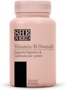 Vitamin- B celkový komplex s vitaminem B1, B2, B3, B5, B6, B7, B9, B12 s VIT-C pro energii, krásné vlasy 124; kůže a nehty Digestion 124; Nurtifikovat zdravý fungování pro muže a ženy 124; 60 Veg tablety