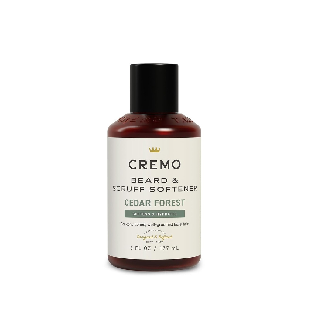 Cremo Cedar Forest Beard & Scruff Softener, Softens and Conditions Coasse Facial Vlasy všech Lengths v pouhých 30 sekund, 6 Fluid Ounce