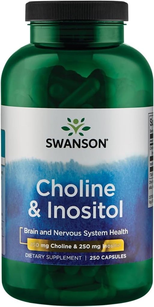 Swanson Cholin & Inositol Nerve Podpora Duševní funkce 250 / 250 Miligramy 250 Kapsle