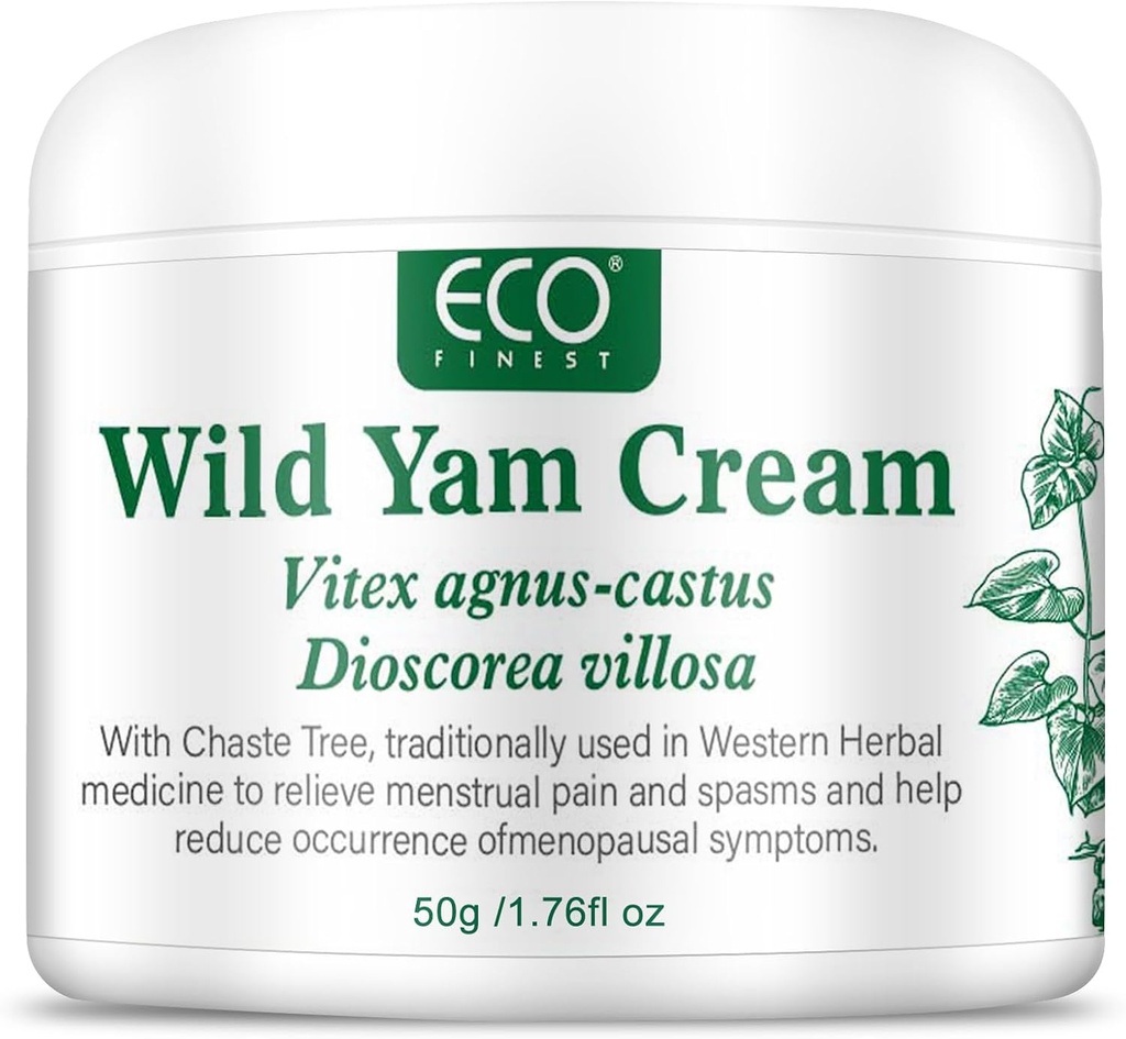 WFDL Wild Yam Cream for Hormon Balance, Organic Yam Cream with Chasteberry, Aloe & Vitamin E for Menopauza Relief, Soottes Night Sweats & Hot Flashes, Eass Mood Swings (1.76 OZ)