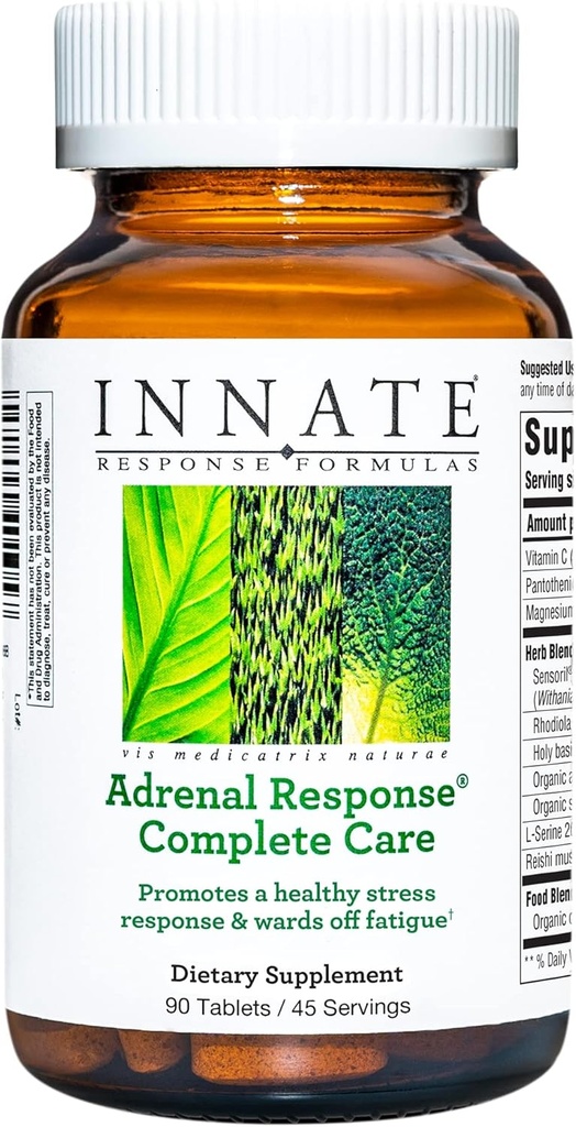 INNATE Response Applicas Adrenal Response Complete Care - S Ashwagandha - Promotes Optimální stresová odpověď - Wards Off Únava - Vegetarian, gluten- Free, Non- GMO, Kosher - 90 tablet (45 Služeb)