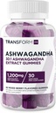 TransformHQ Ashwagandha Gummies 1,200mg, 60 Gummies (Mixed Berry Flavor) - Ashwagandha Herbal Extract Supplement - 30 Serings, Gluten Free, Non-GMO