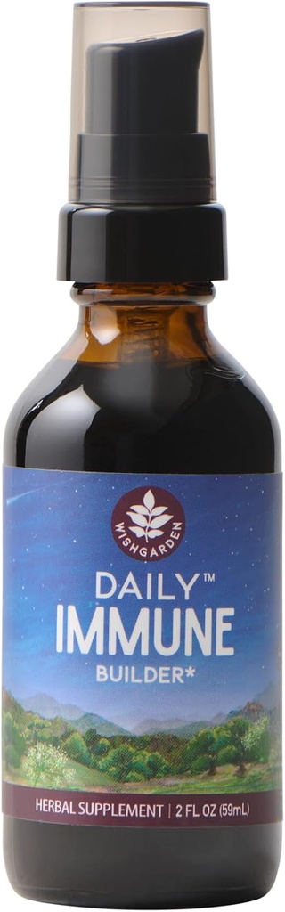 WishGarden Byliny Denní imunitní Builder s Black Elderberry & Astragalus - Denní imunitní podpůrná formule pro dospělé, Bylinný imunitní systém Booster s Elderberry, 2oz
