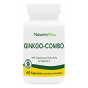 Natures Plus Gingko- Combo - 120 mg, 60 Veganských kapslí - Ginkgo Biloba - Vegetariánská, Bezlepková - 60 Služeb
