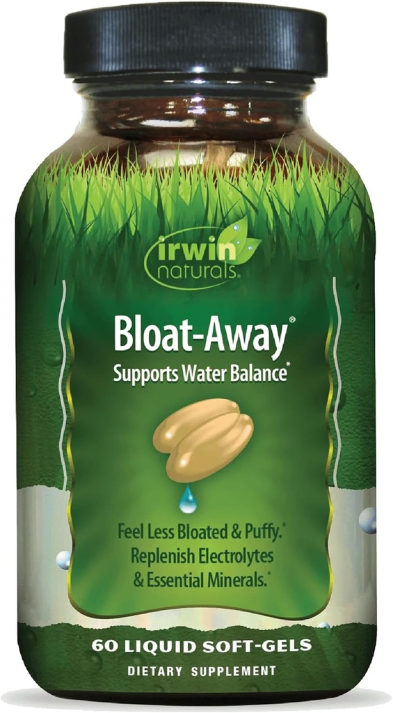 Irwin Naturals Bloat- Away - 60 Tekuté ponožky - Podpora vodní bilance - Doplňování elektrolytů a esenciální minerály