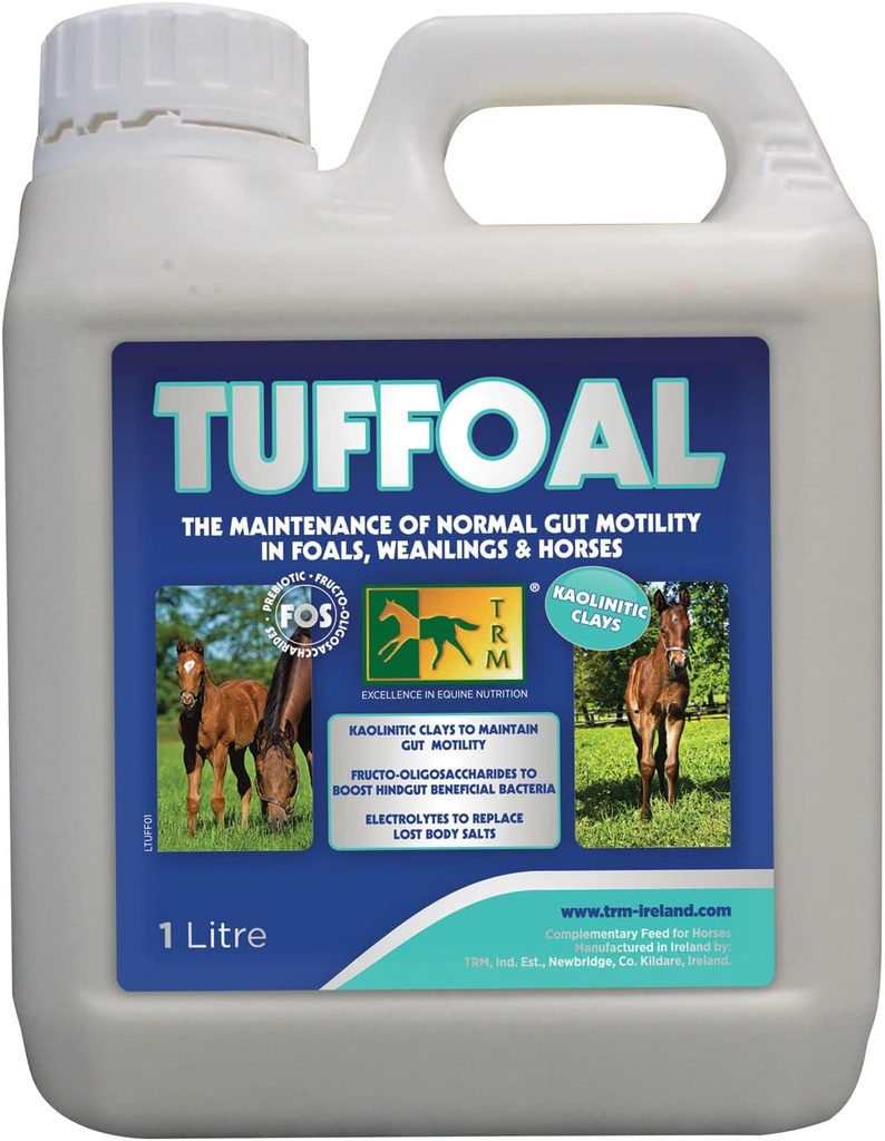 Příplatek TRM Tuffoal Horse Feed pro Gut Motility s kaolinitickými jíly a pektinem - 33.8 fl oz (1 litr) - 33.8 fl oz