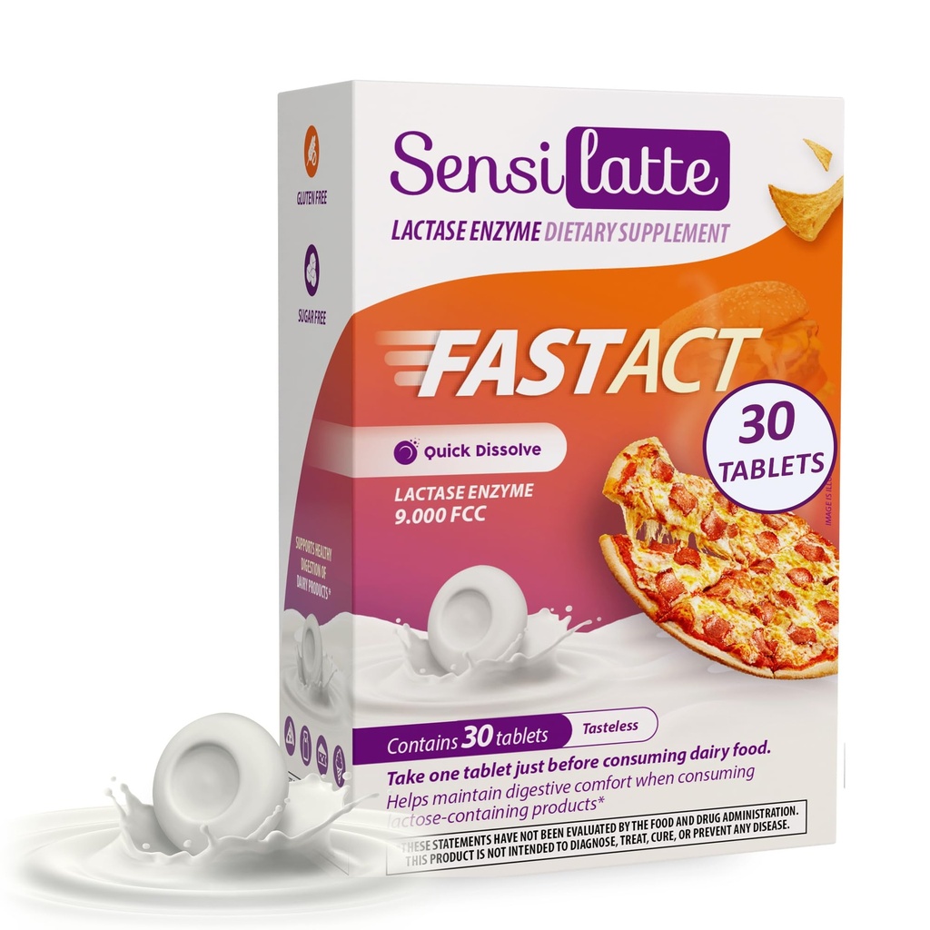 Laktáza Enzym 30 Tablety č. Flavor - 9.000 FCC - Sensilatte - Rychlé rozpuštění - Pomáhá s trávicím komfortem - Prati Donaduzzi