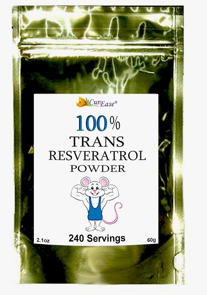 100% čistý Trans Resveratrol Powder 240 Servings 2.1 oz (60 Grams) 250mg per Servings