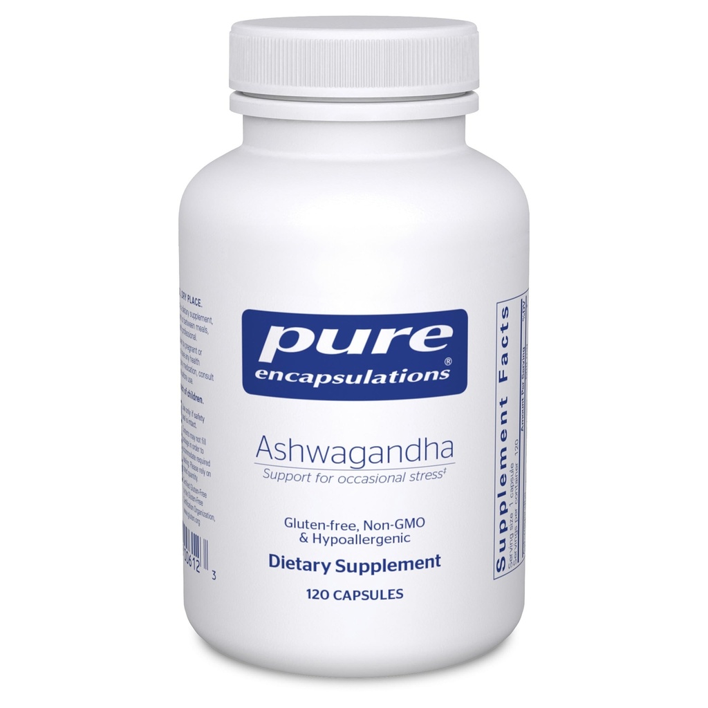 Čisté Encapsulations Ashwagandha - 500 mg Ashwagandha Extract - Metabolismus a podpora stresu - Imunitní podpora - GMO Free & Vegan - 120 Kapsle