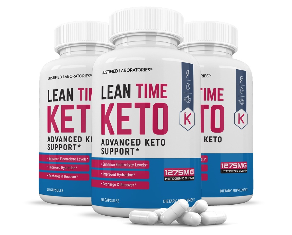 (3 Pack) Lean Time Keto pilulky 1275MG Nový & lepší vzorec obsahuje jablečný ocet extra panenský olivový olej prášek zelený čaj list 180 Kapsle